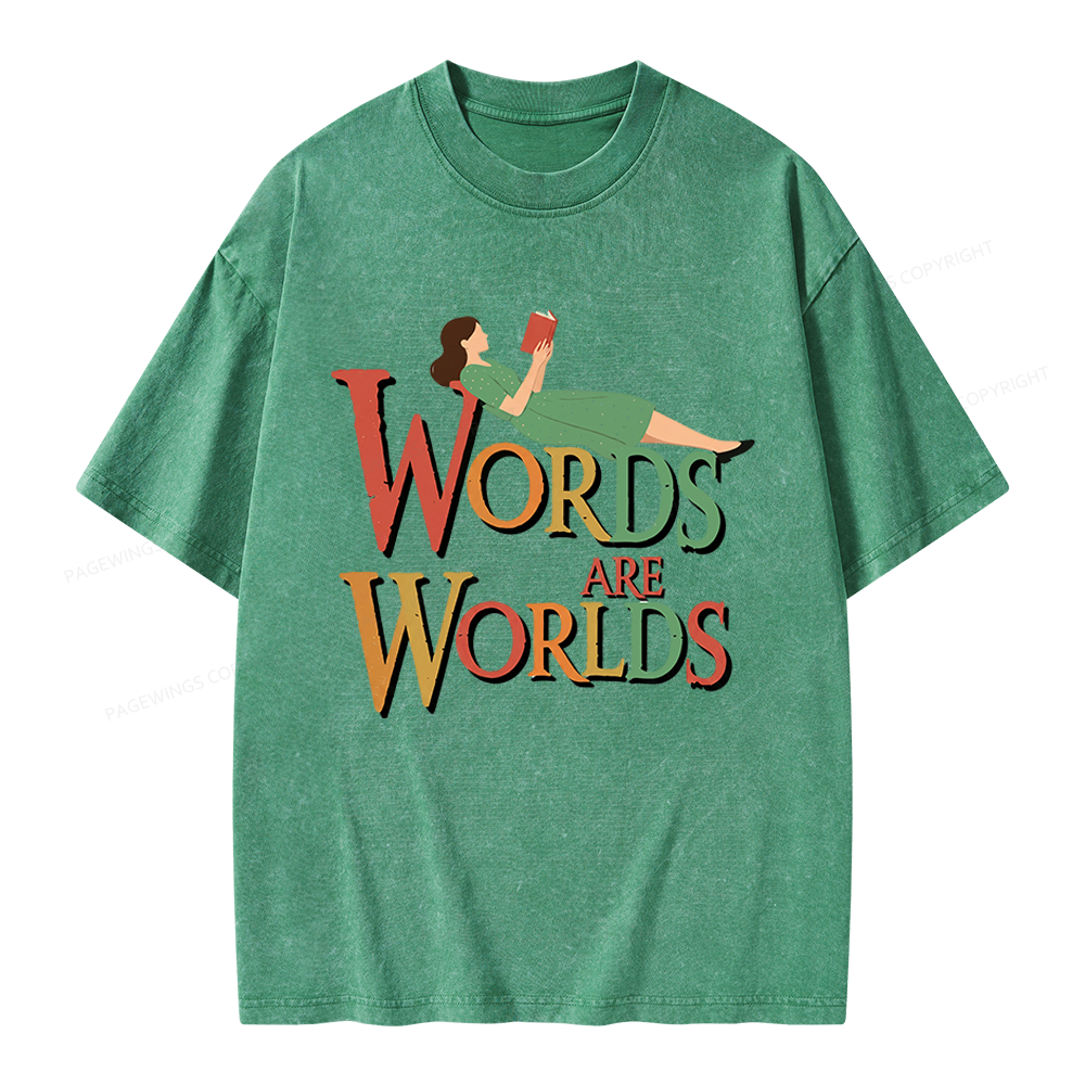 Pagewings Words Are Worlds Unisex Washed T-shirt