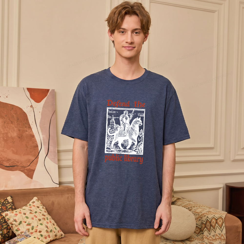 Pagewings Soft Defend the Public Library Unisex Heather T-Shirt