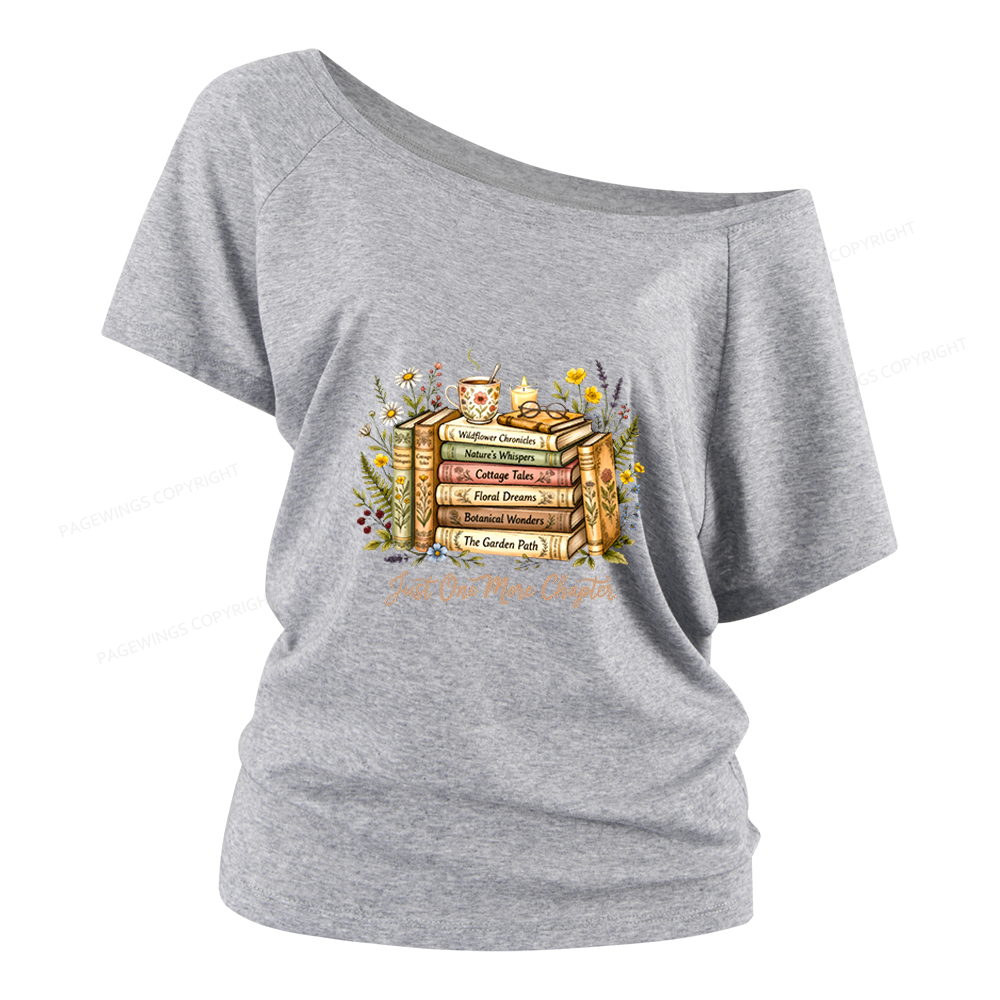 Pagewings Just One More Chapter Women Off Shoulder T-shirts