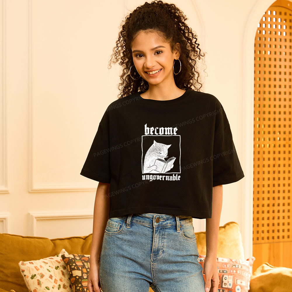 Pagewings Become Ungovernable Women Crop Tops