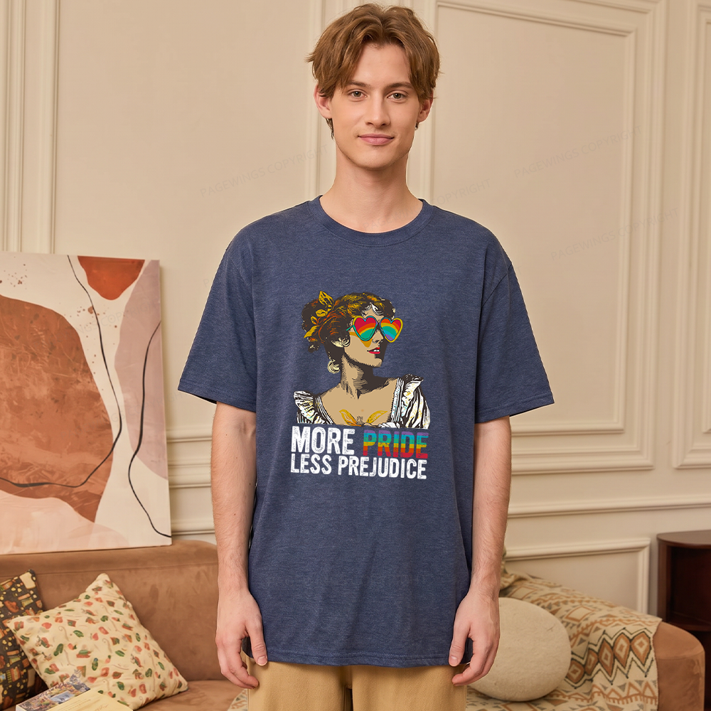 Pagewings Soft More Pride Less Prejudice Unisex Heather T-Shirt