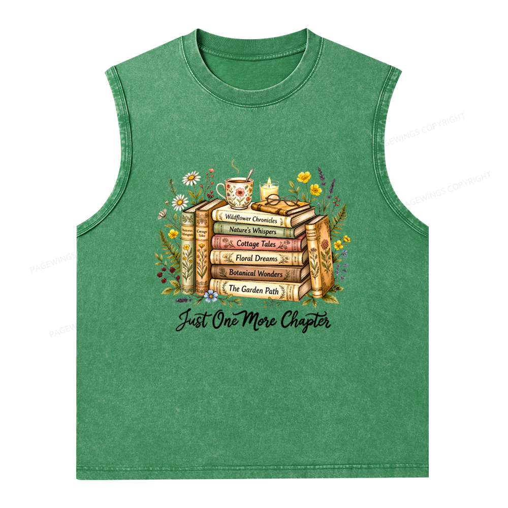 Pagewings Just One More Chapter Unisex Washed Tank Top