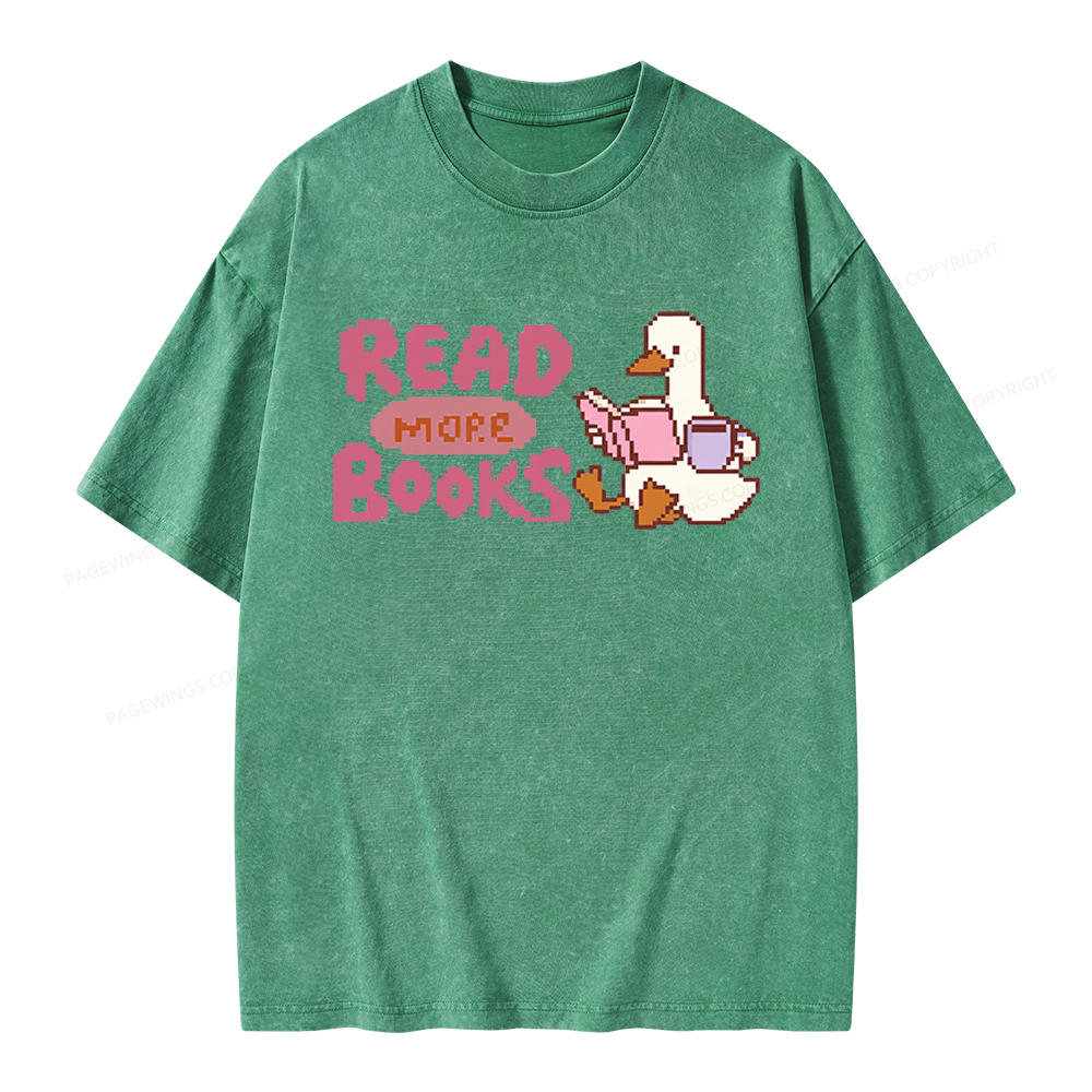 Pagewings Read More Books Unisex Washed T-shirt