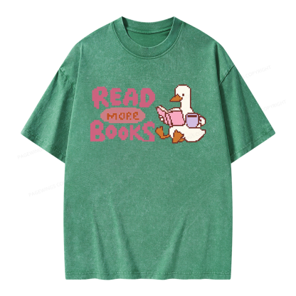 Pagewings Read More Books Unisex Washed T-shirt