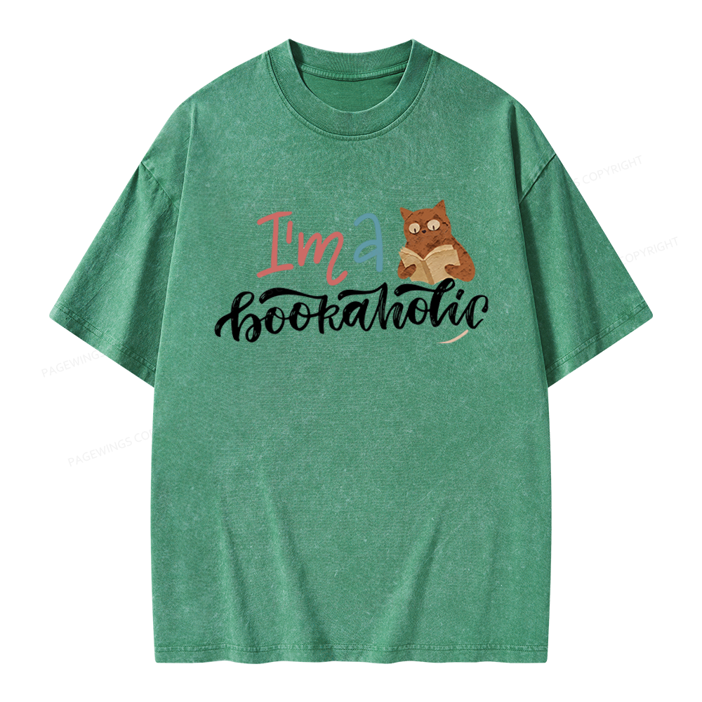 Pagewings I'm a Bookaholic Unisex Washed T-shirt