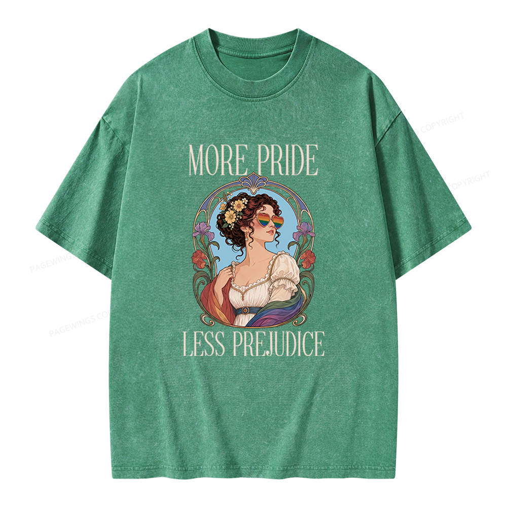 Pagewings More Pride Less Prejudice Unisex Washed T-shirt
