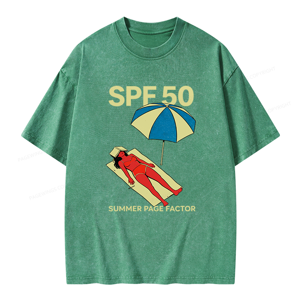 Pagewings Summer Page Factor Unisex Washed T-shirt