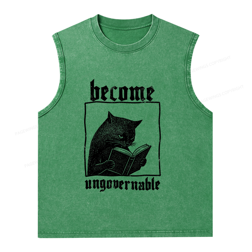 Pagewings Become Ungovernable Unisex Washed Tank Top