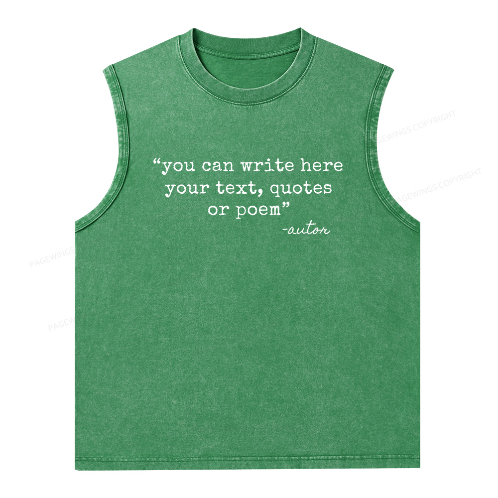 Pagewings Personalized Quote Unisex Washed Tank Top