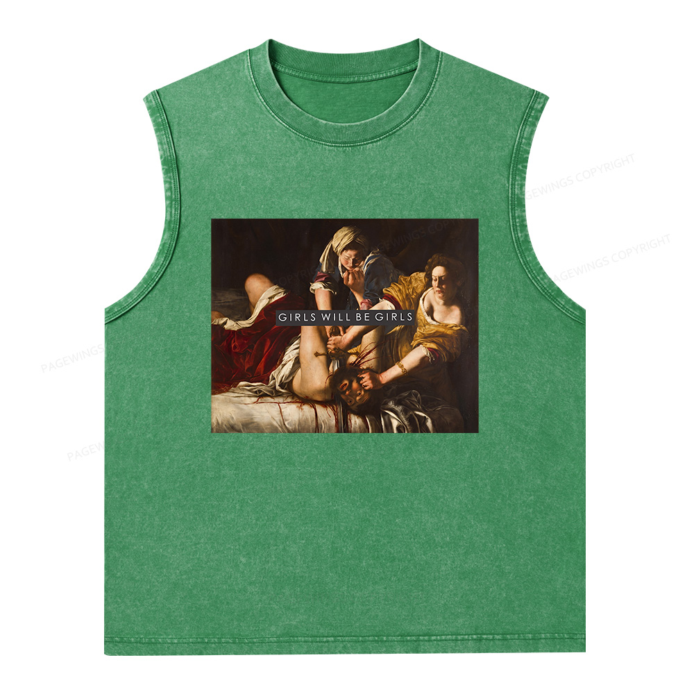 Pagewings Girls Will be Girls Unisex Washed Tank Top
