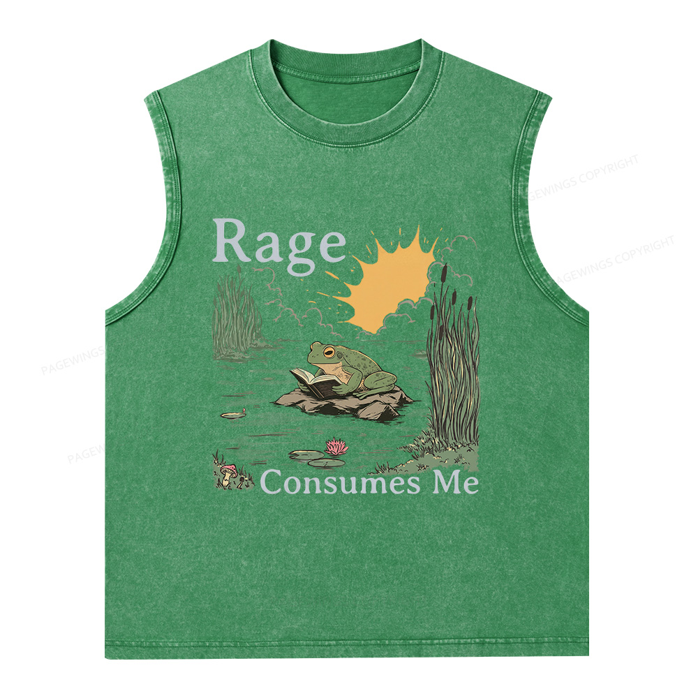 Pagewings Rage Consumes Me Unisex Washed Tank Top