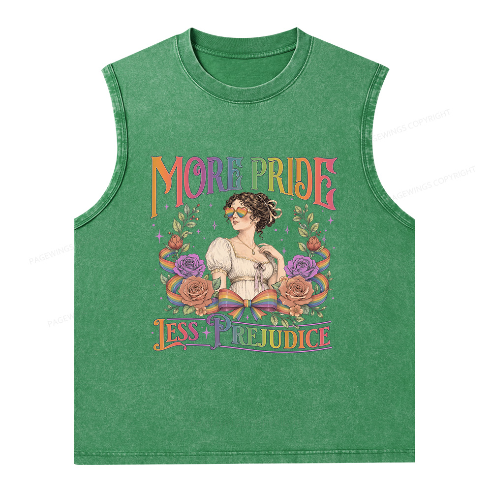 Pagewings More Pride Less Prejudice Unisex Washed Tank Top