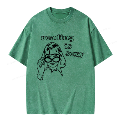 Pagewings Reading Is Sexy Unisex Washed T-shirt