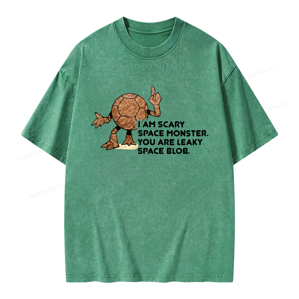 Pagewings I Am Scary Space Monster Unisex Washed T-shirt