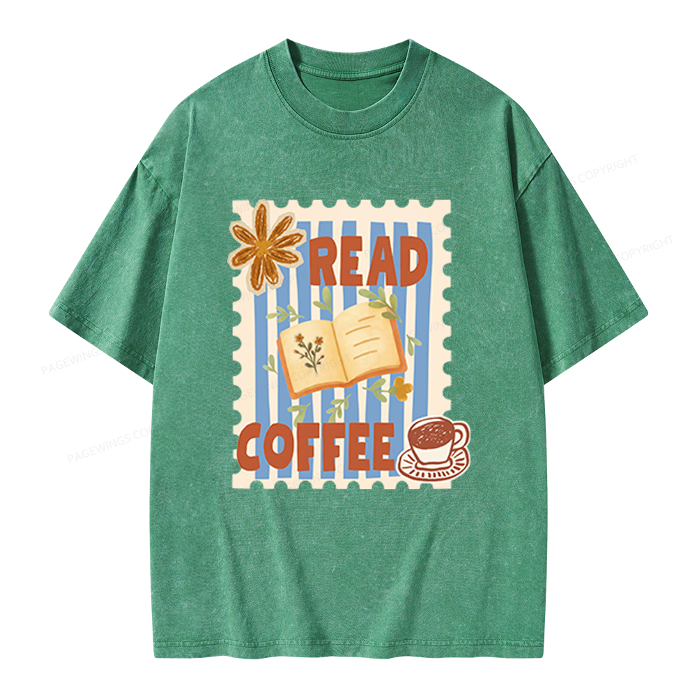 Pagewings Coffee And Read Unisex Washed T-shirt