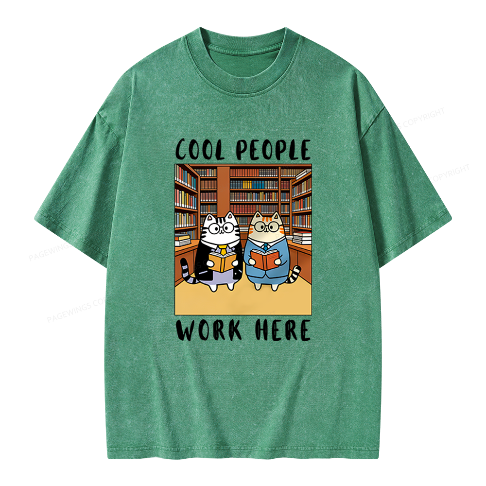 Pagewings Cool People Work Here Unisex Washed T-shirt