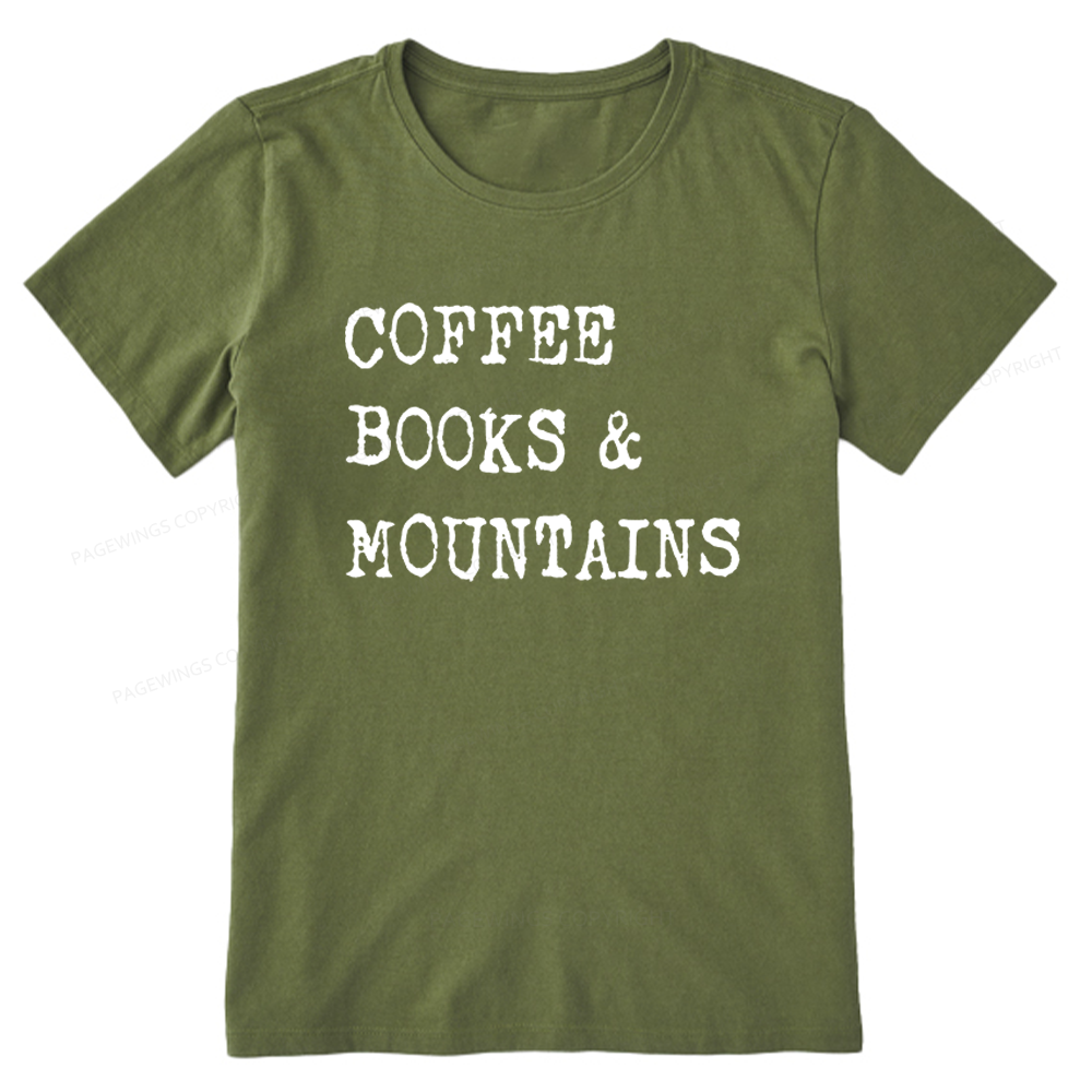 Pagewings Coffee Books Mountains Unisex Classic T-shirt
