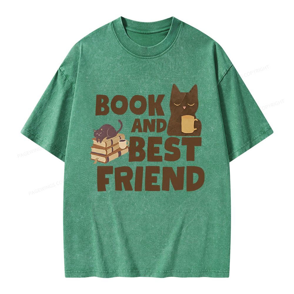 Pagewings Book And Best Friend Unisex Washed T-shirt