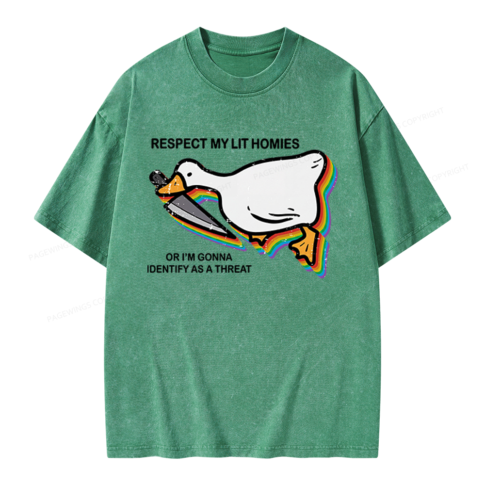 Pagewings Respect My Lit Homies Unisex Washed T-shirt