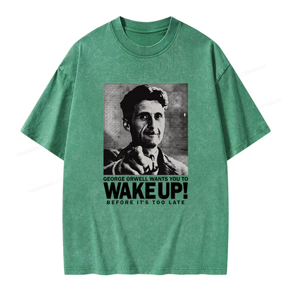 Pagewings Wake Up Unisex Washed T-shirt