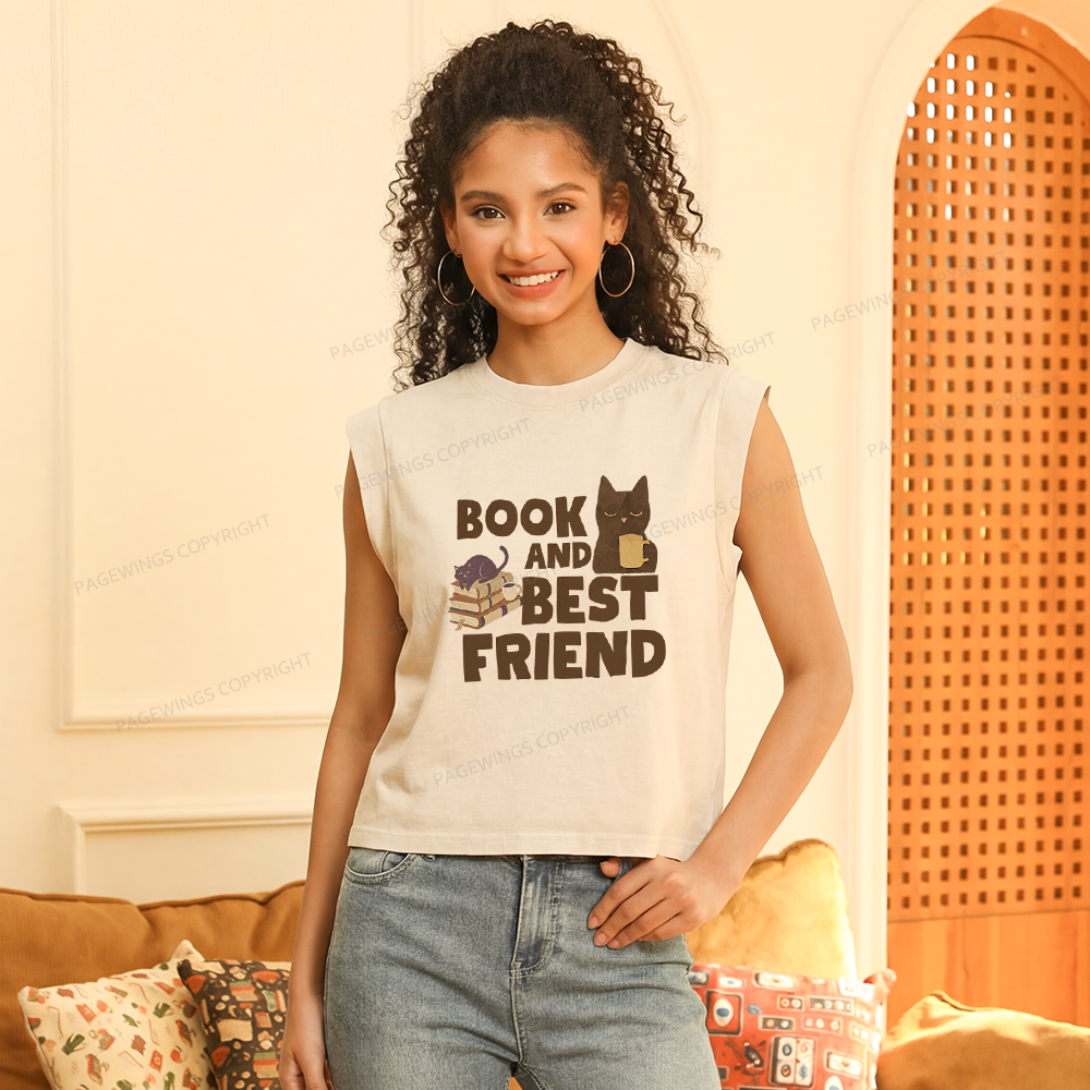 Pagewings Book And Best Friend Women's Washed Tank Top