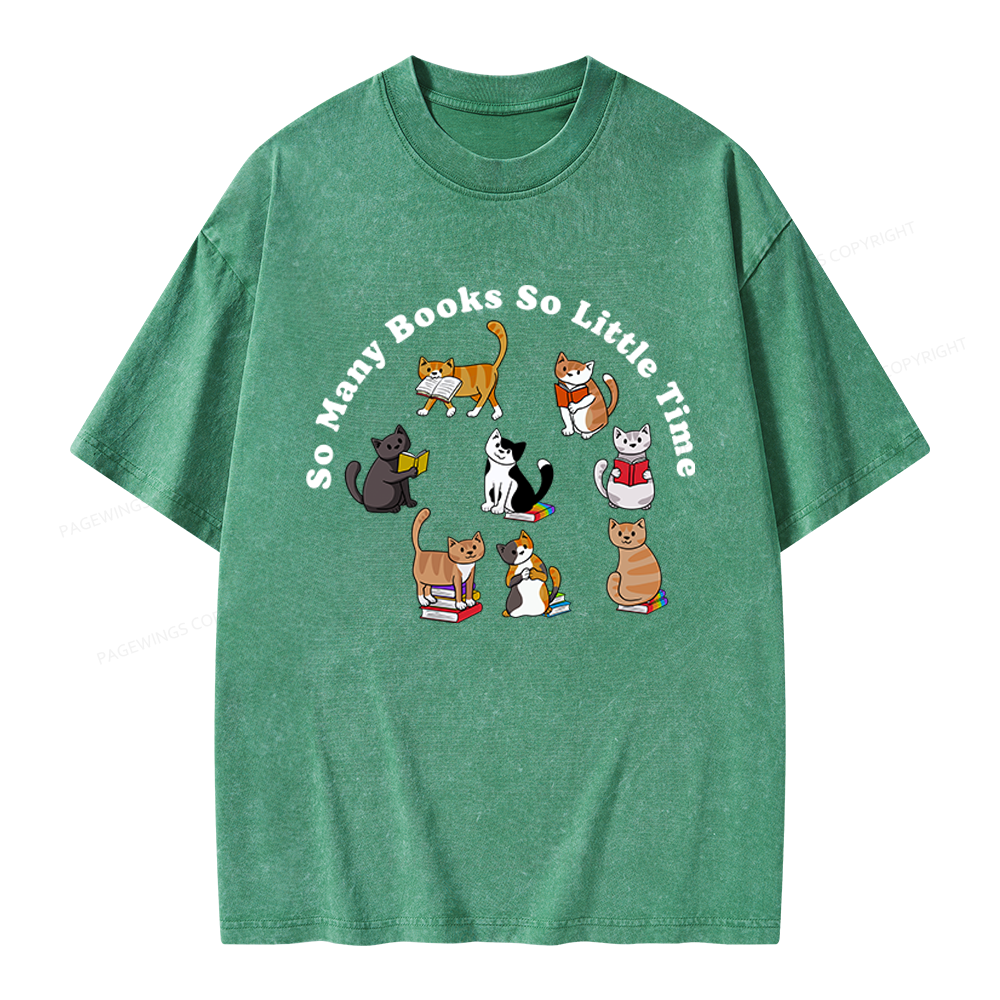 Pagewings So Many Books So Little Time Unisex Washed T-shirt