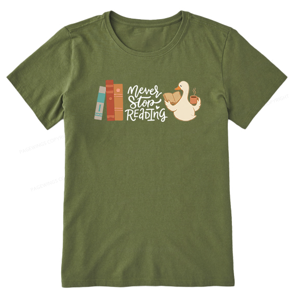 Pagewings Never Stop Reading Unisex Classic T-shirt