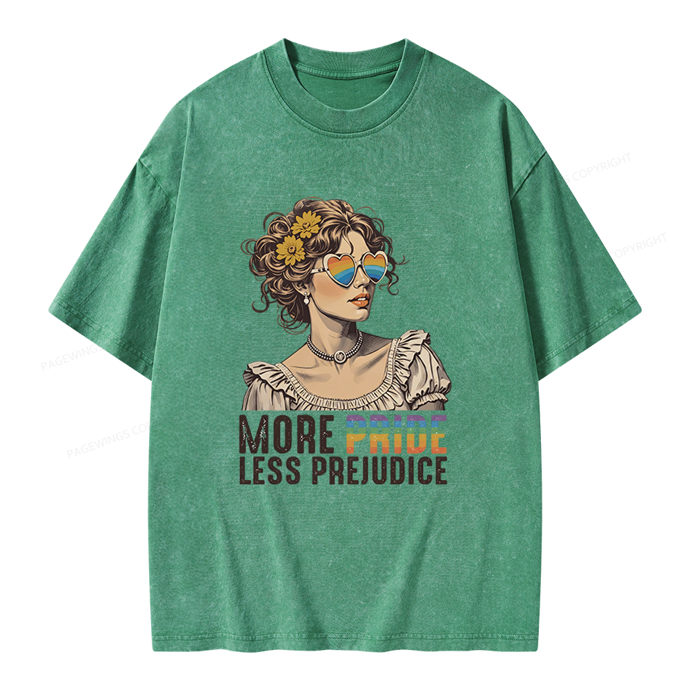 Pagewings More Pride Less Prejudice Unisex Washed T-shirt