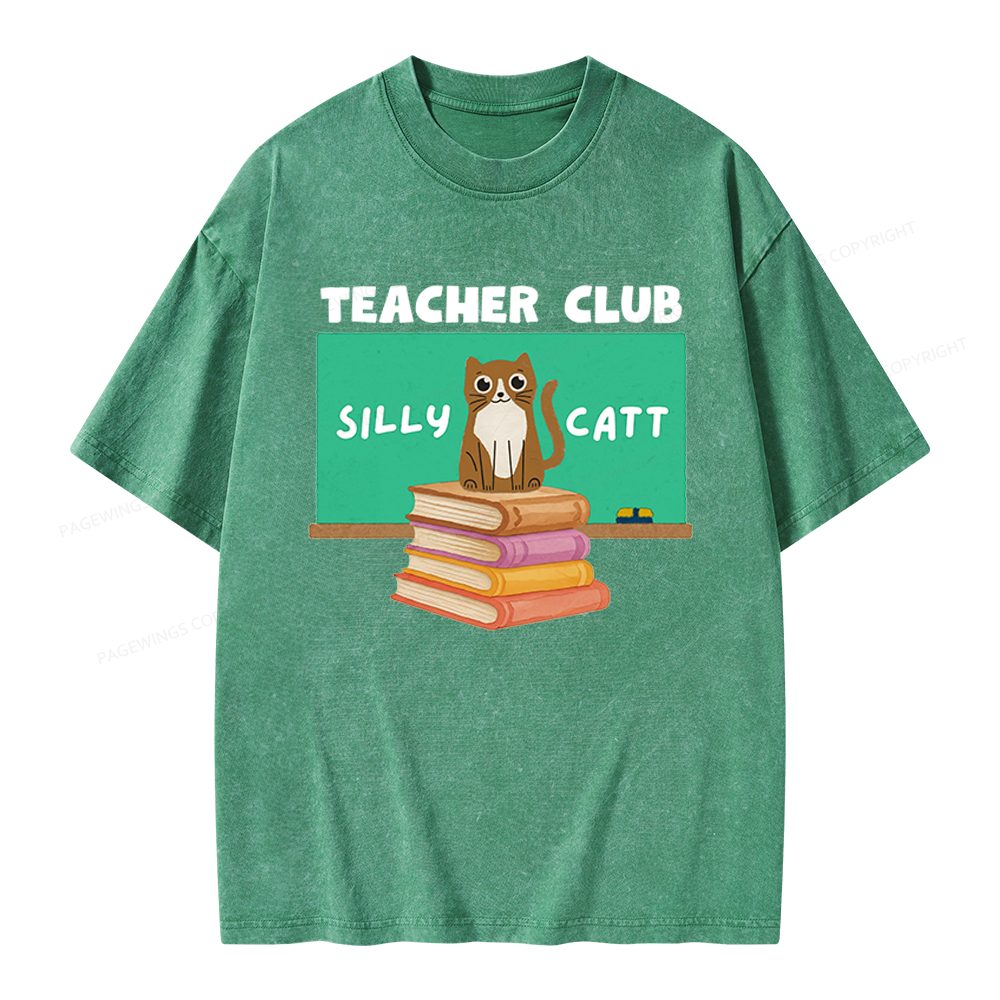 Pagewings Teacher Club Unisex Washed T-shirt