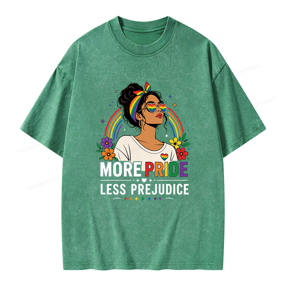 Pagewings More Pride Less Prejudice Unisex Washed T-shirt