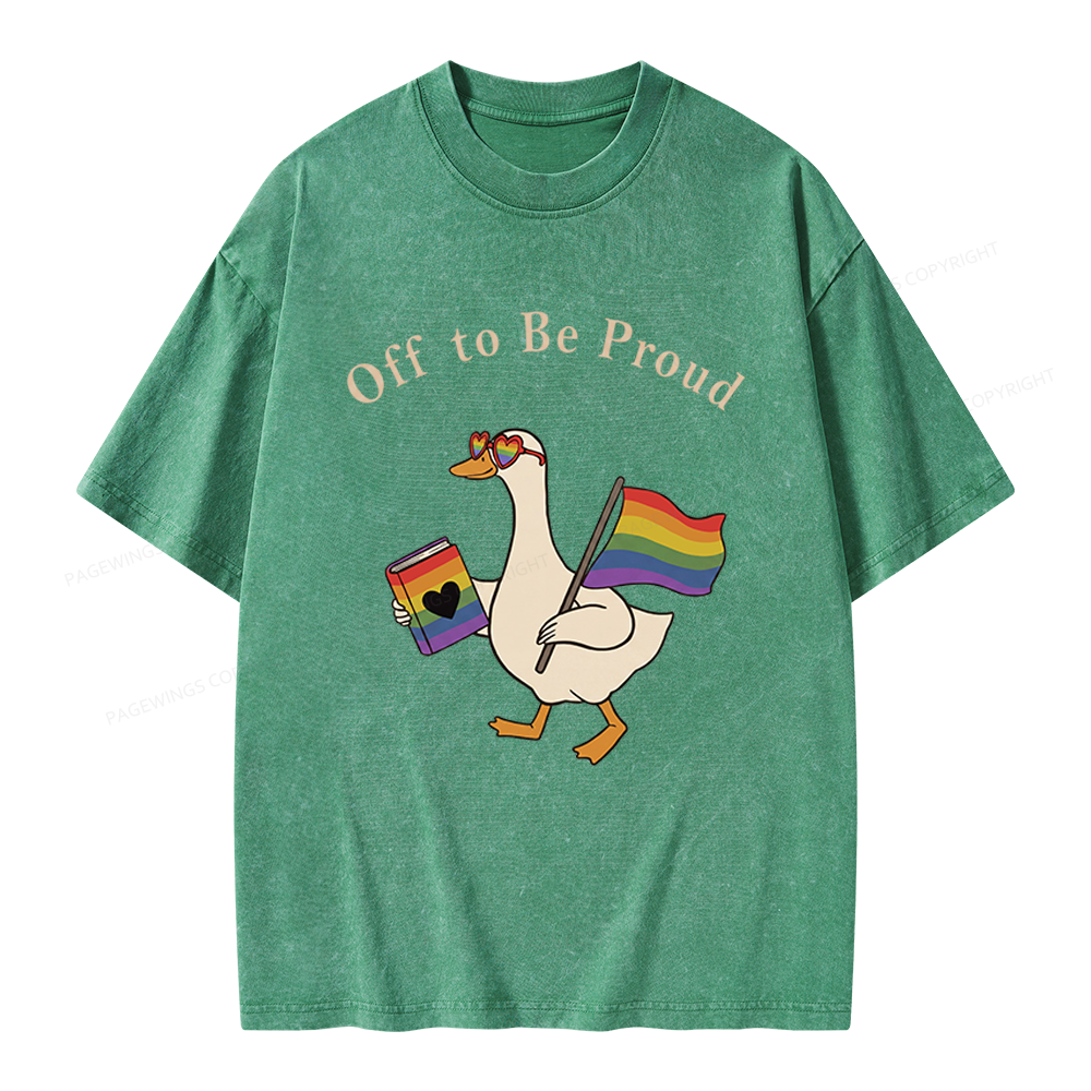 Pagewings Off To Be Pride Unisex Washed T-shirt
