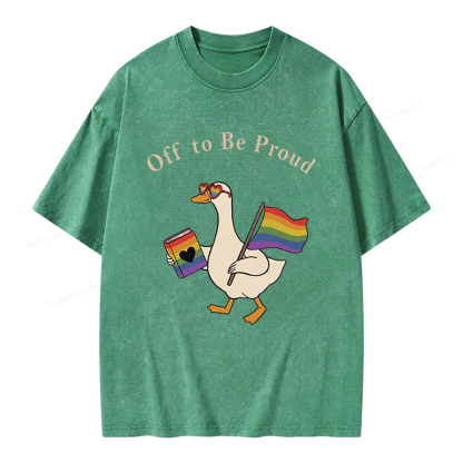 Pagewings Off To Be Pride Unisex Washed T-shirt