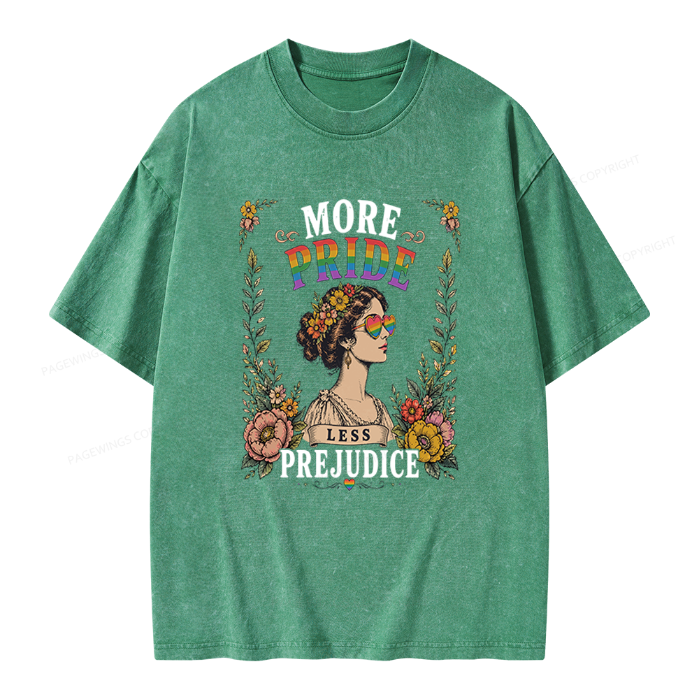 Pagewings More Pride Less Prejudice Unisex Washed T-shirt