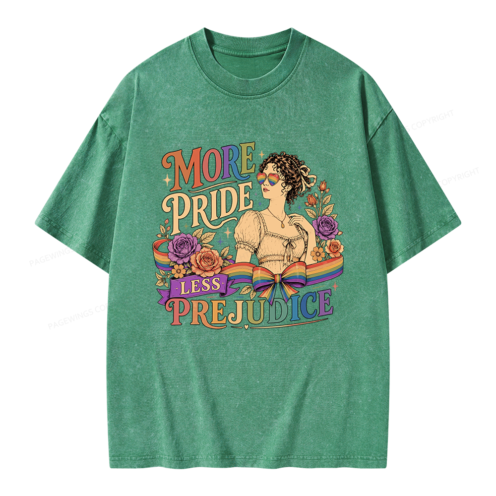 Pagewings More Pride Less Prejudice Unisex Washed T-shirt