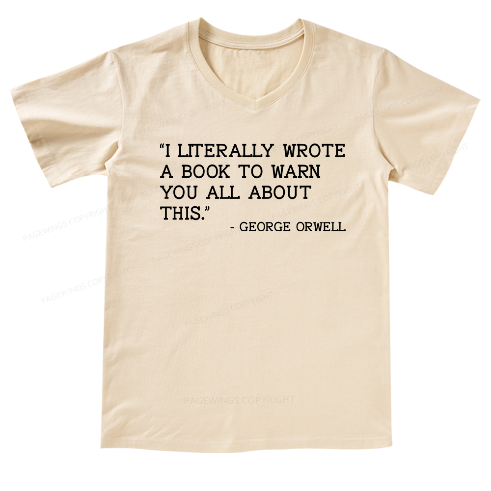 Pagewings I Literally Wrote A Book To Warn V-neck T-shirt