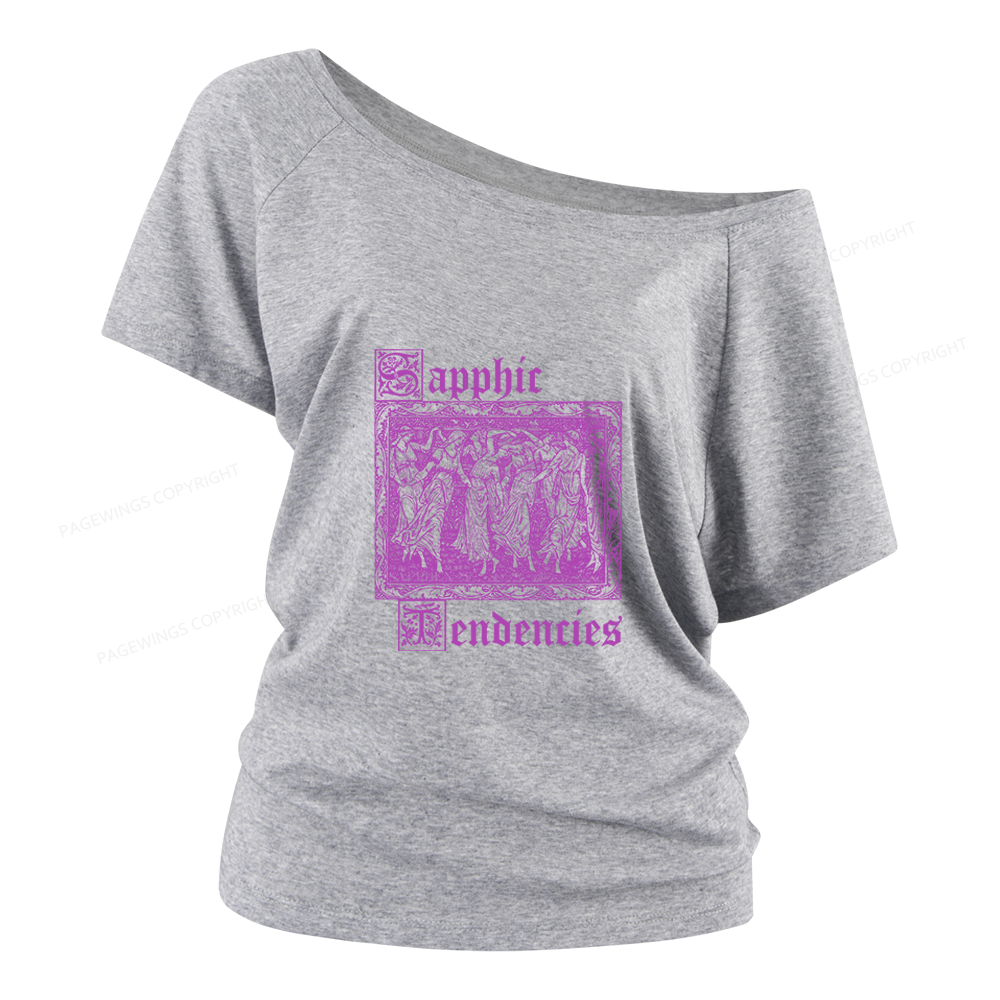 Pagewings Sapphic Tendencies Women Off Shoulder T-shirts