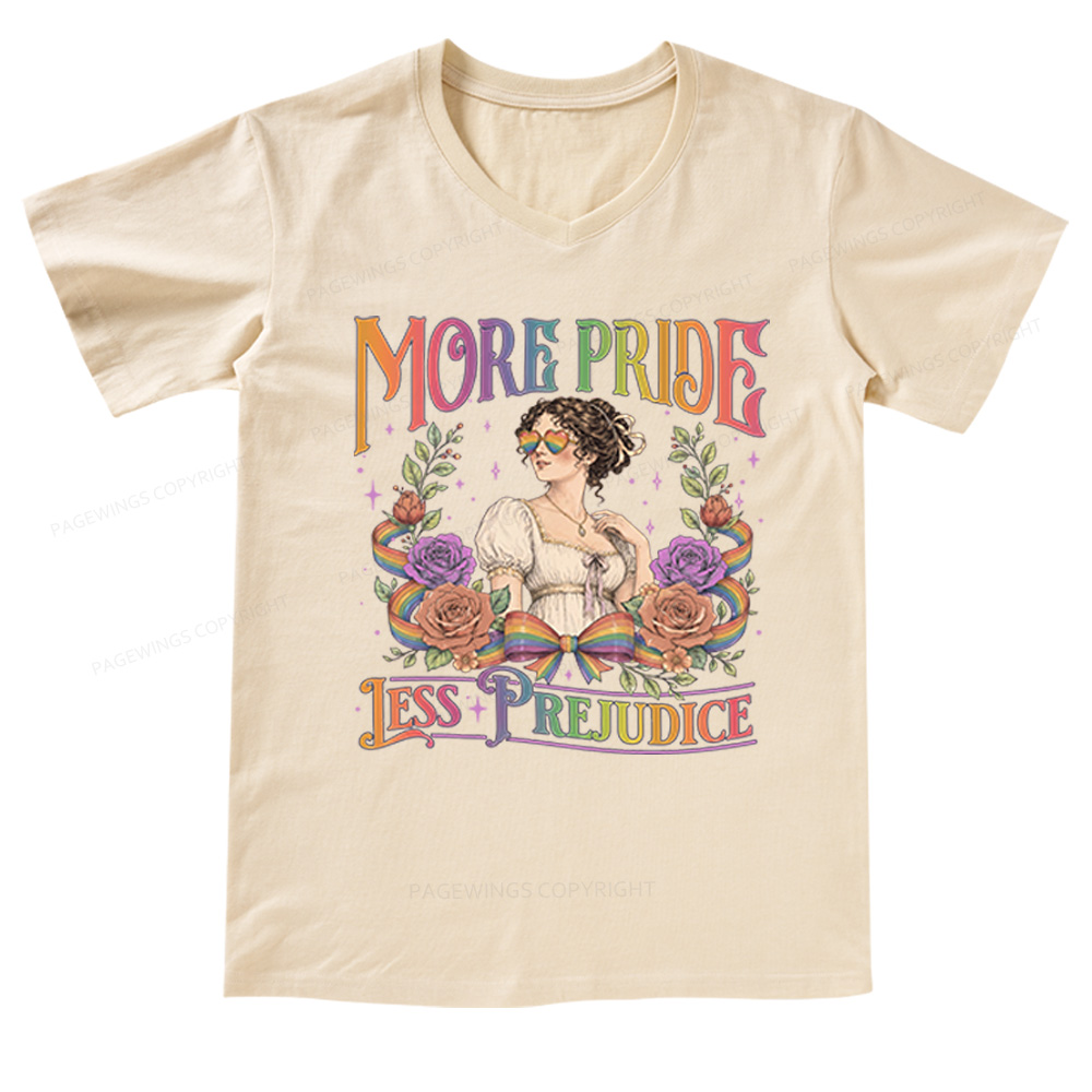 Pagewings More Pride Less Prejudice V-neck T-shirt