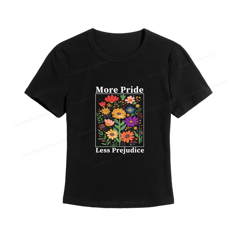 Pagewings Pagewings More Pride Less Prejudice Women's Baby Tee