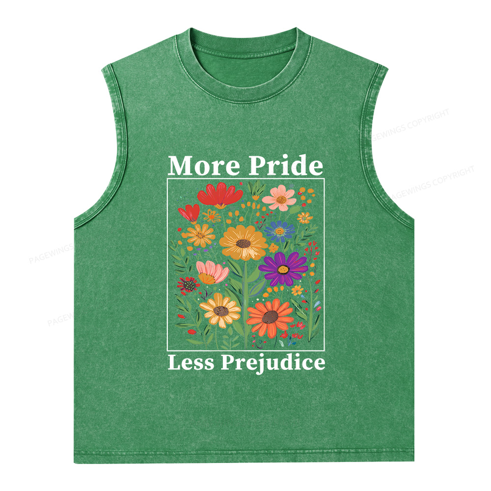Pagewings Pagewings More Pride Less Prejudice Unisex Washed Tank Top