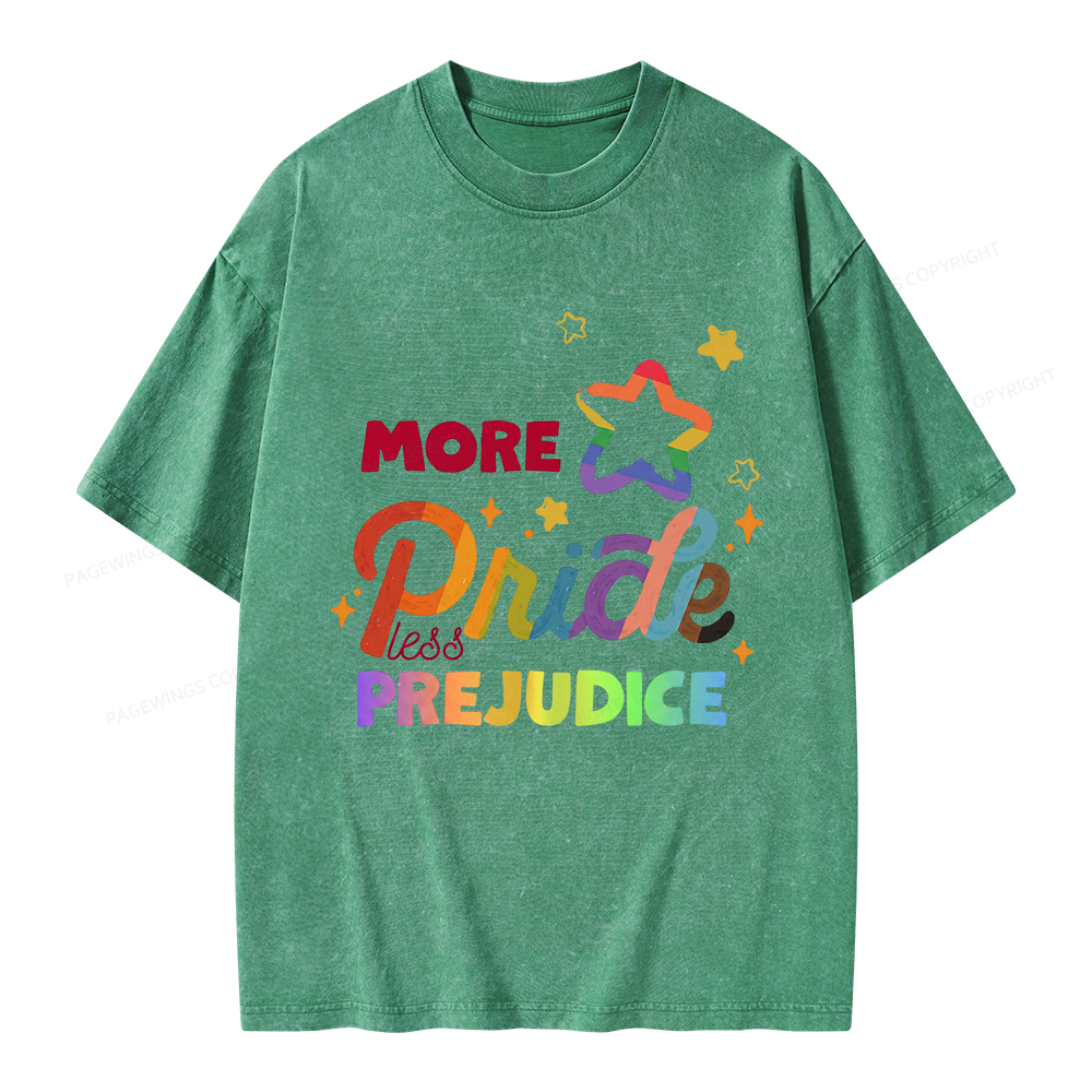 Pagewings More Pride Less Prejudice Unisex Washed T-shirt