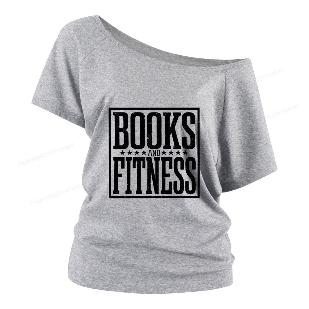 Pagewings Books And Fitness Women Off Shoulder T-shirts