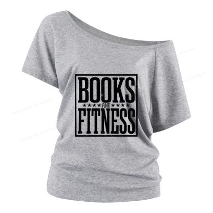 Pagewings Books And Fitness Women Off Shoulder T-shirts