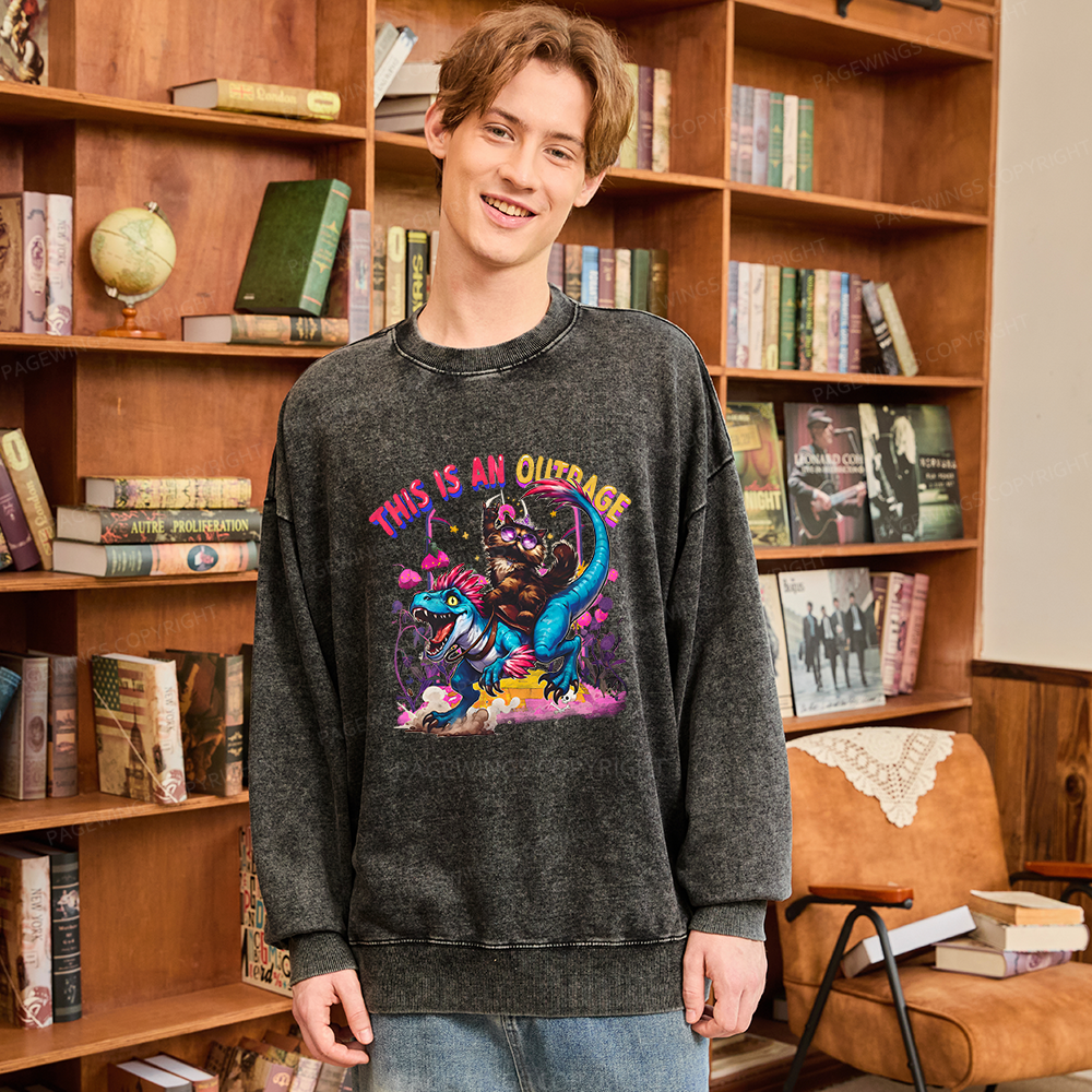 Pagewings This Is An Outrage Unisex Washed Sweatshirt