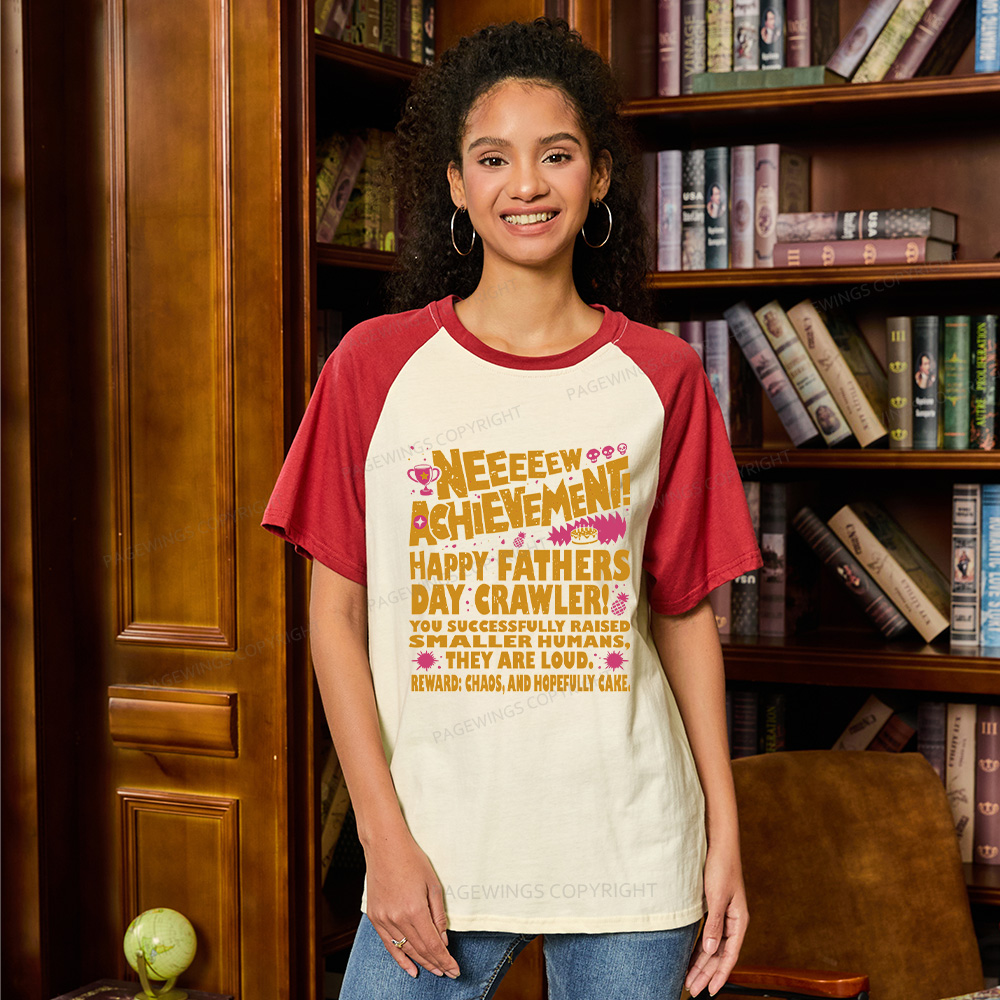 Pagewings Dad Achievement Raglan T-shirt