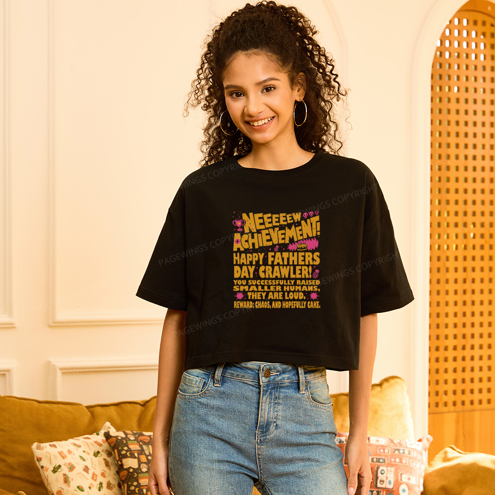 Pagewings Dad Achievement  Women Crop Tops