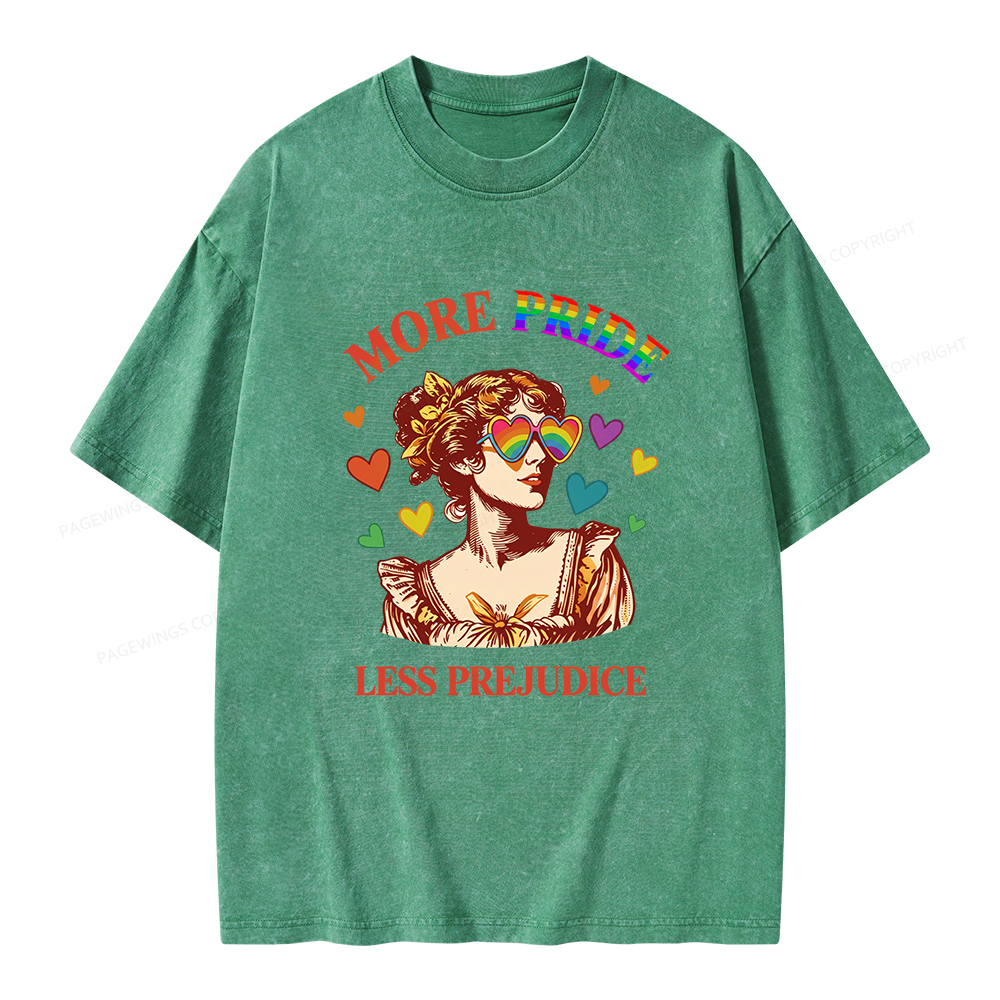 Pagewings More Pride Less Prejudice Unisex Washed T-shirt