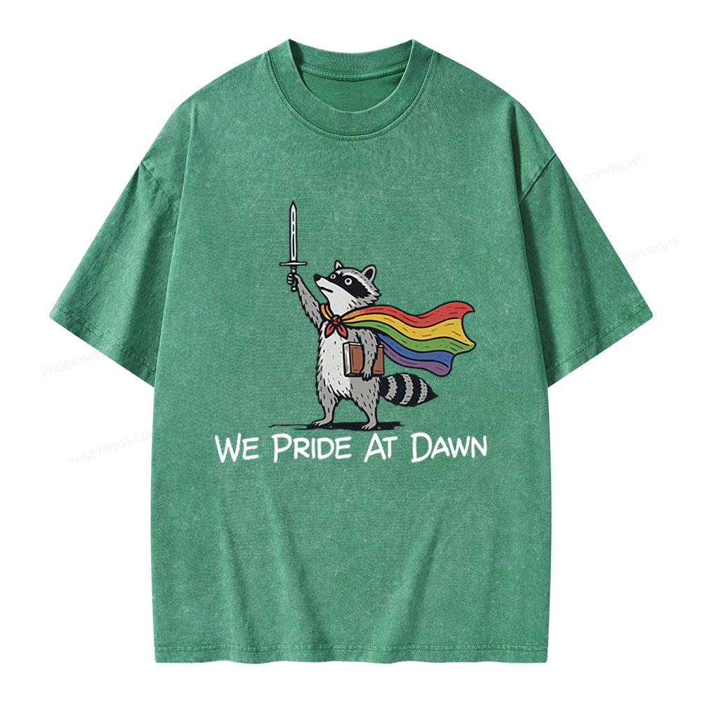 Pagewings We Pride At Dawn Unisex Washed T-shirt