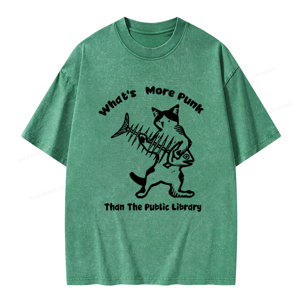 Pagewings What's More Punk Than The Public Library Unisex Washed T-shirt