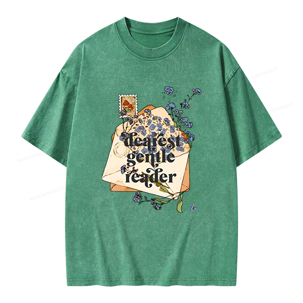 Pagewings Dearest Gentle Reader Unisex Washed T-shirt
