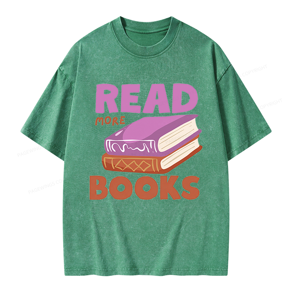 Pagewings Read More Books Unisex Washed T-shirt